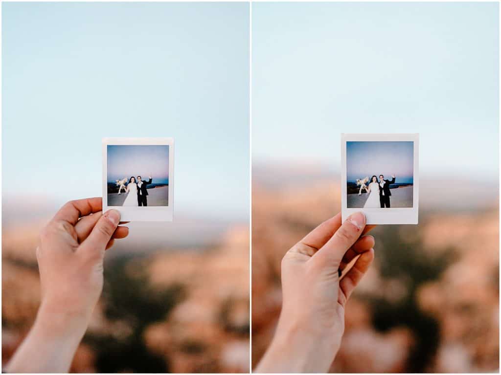 polaroids of Bryce Canyon elopement 