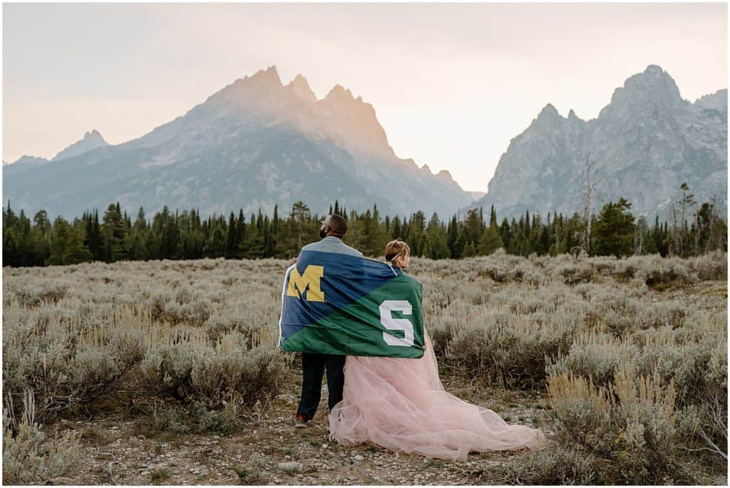 Grand Teton National Park Elopement football rivals turned lovers