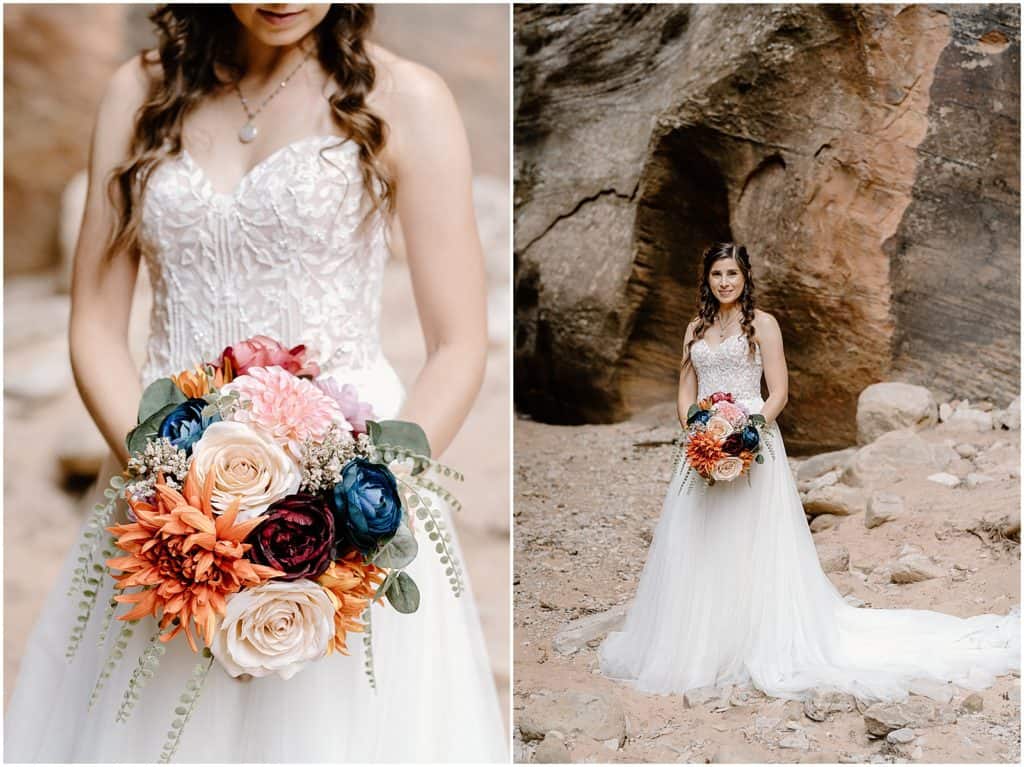 Zion Elopement in the slot canyons