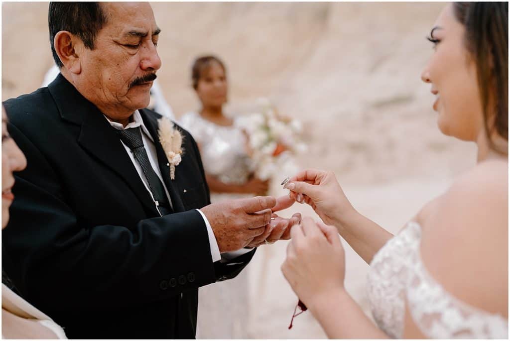 Southern Utah Elopement bride and father of the bride