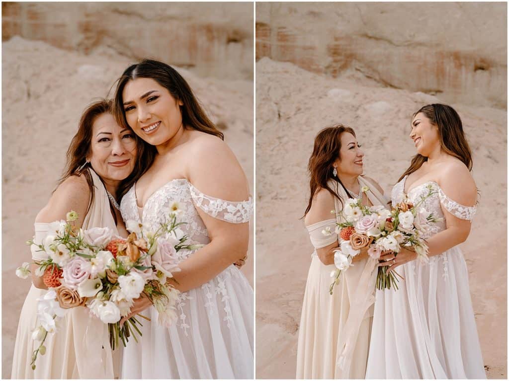 Southern Utah Elopement bride and mother of the bride